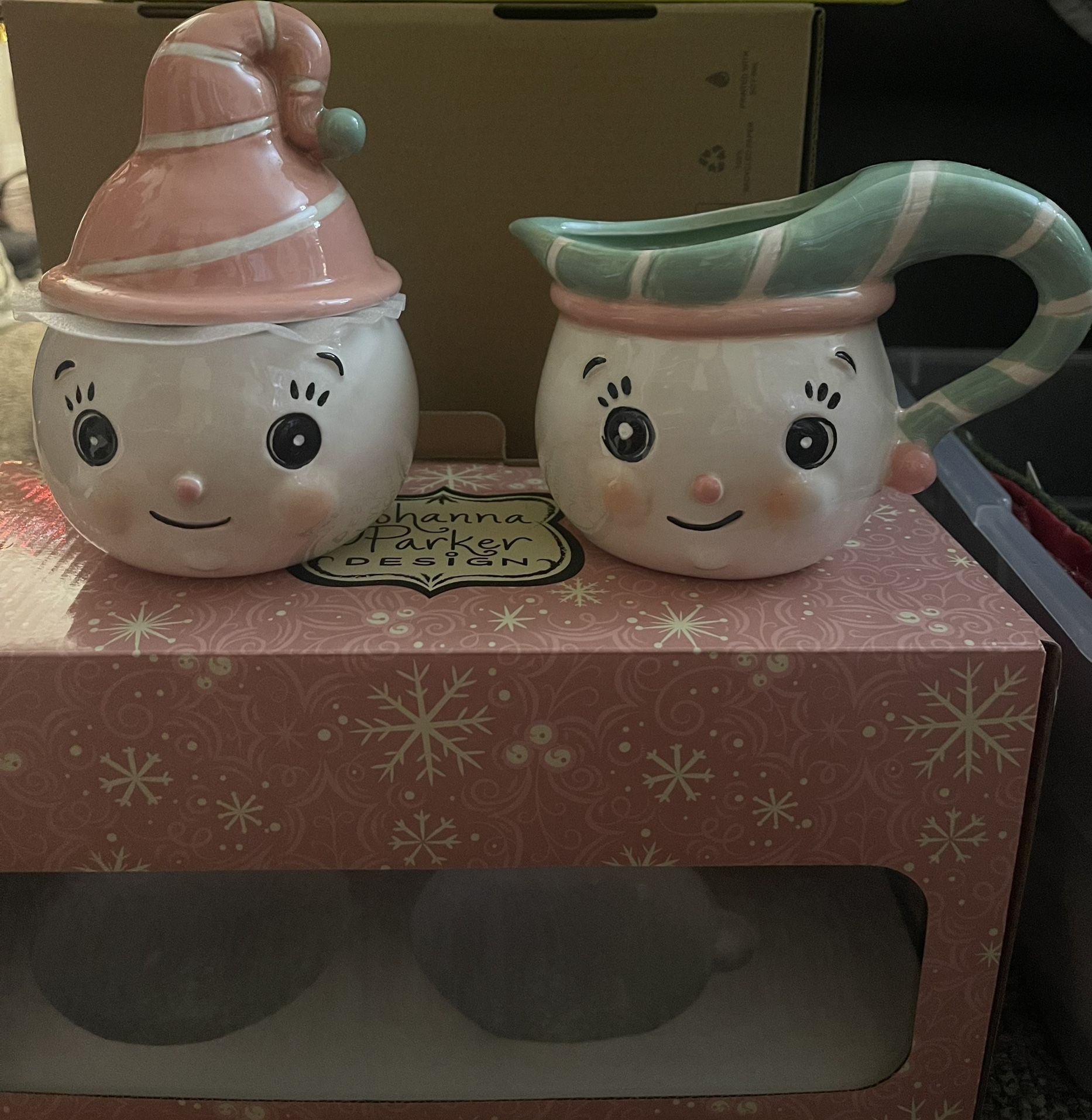 Johanna Parker Christmas Creamer And Sugar