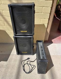 Kustom KSC10 Passive PA Speakers & Kustom 4 Channel Mixer With Built In 80 Watt Mosfet AmplifierKustom KSC10 Passive PA Speakers & Kustom 4 Channel Mi