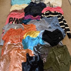 Women’s Clothes Size Small Clean, Smoke, Pet Free House No Stains Total 37 Pieces  Pink, H&M, Nike