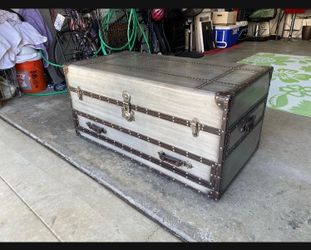 Industrial Steamer Trunk Coffee Table with Drawers (on Wheels!) Furniture