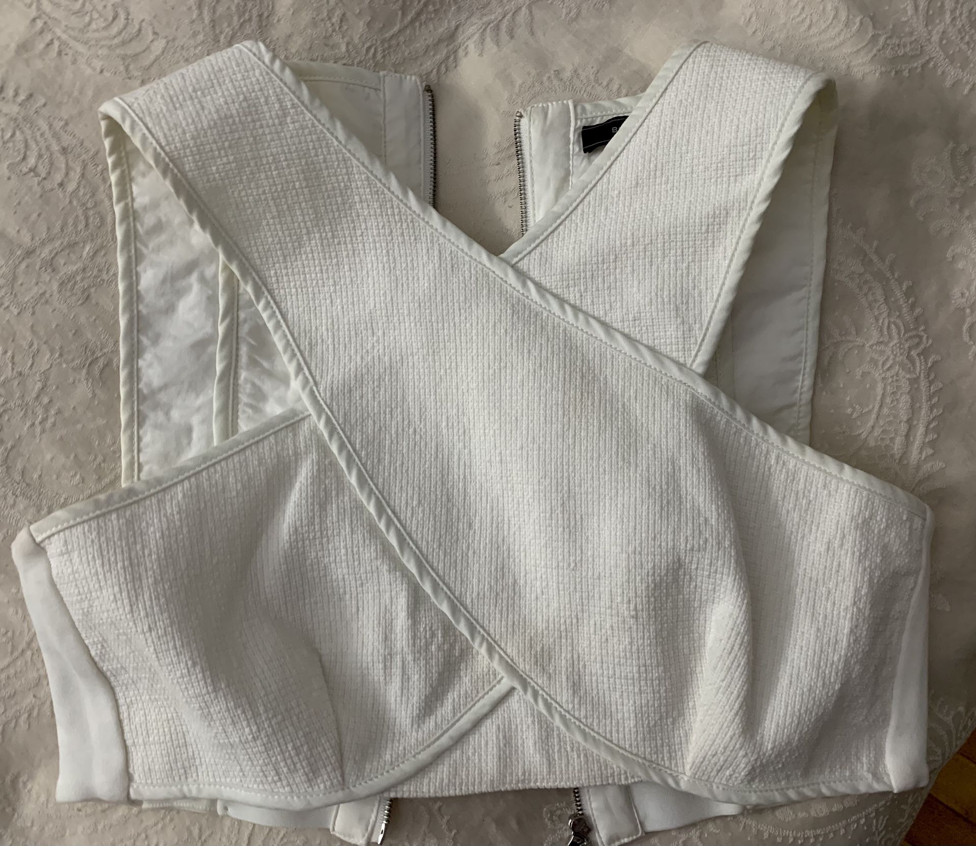 BCBG cotton tweed Top XS/S