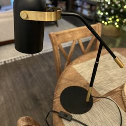 Black Matte & Gold Steel Desk Lamp