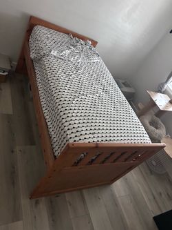 Twin storage bed with mattress