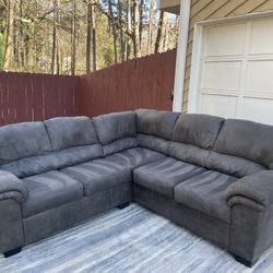 Ashley furniture Gray Microfiber 2-Piece Sectional 