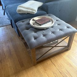 Table, soft edges with underneath storage, like ottoman but a table…