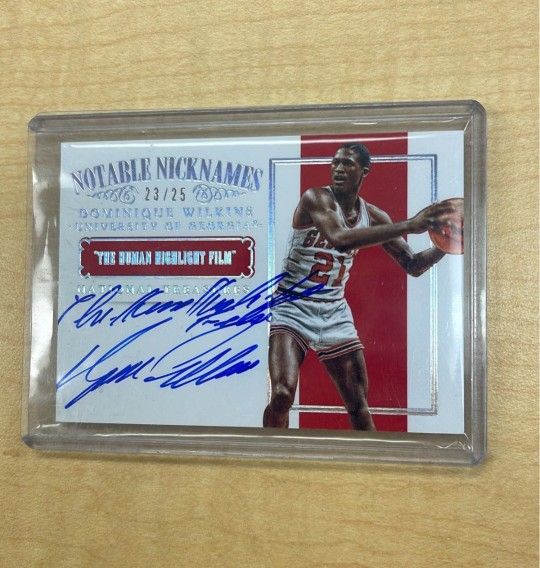 2021-22 Panini National Treasures Dominique Wilkins Notable Nicknames; SN#23/25