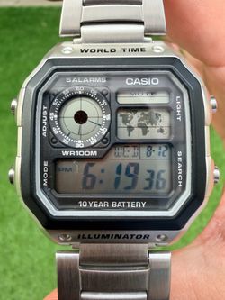 ⌚🌍 Casio Royale AE-1200WHD World Time, Stainless Steel, Pristine