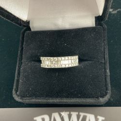 14k White Gold Diamond Band Ring 