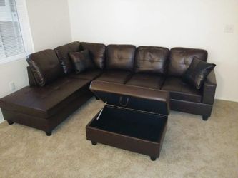 Sectional and ottoman