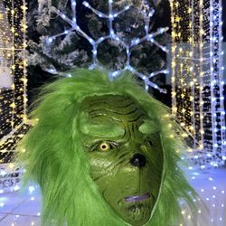 Grinch mask holiday Christmas costume face Santa clause dad Navidad 