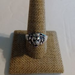 Sterling Silver.925 Lion Head Ring Size 9