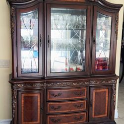 Elegant Solid Wood China Cabinet