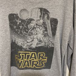 Star Wars Sweatshirt Woman’s Large Gray Flannel L