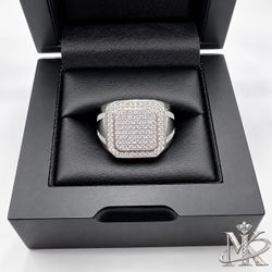 925 Sterling Silver 2.00CTW MOISSANITE Square Men’s Ring
