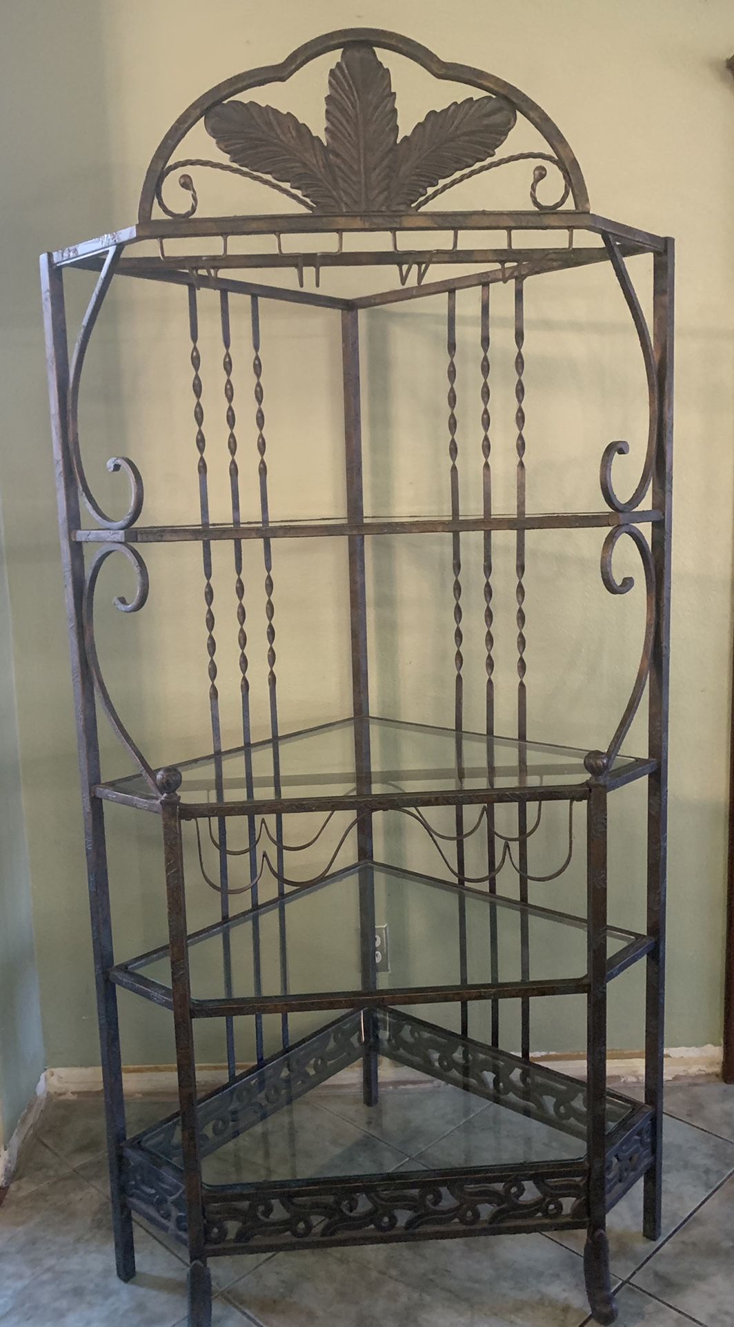 Glass Table And Hutch