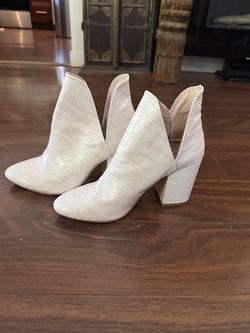 Free People Cream Ankle Boots