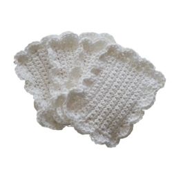 White Handmade Reusable Cotton Sponges-Set of 4