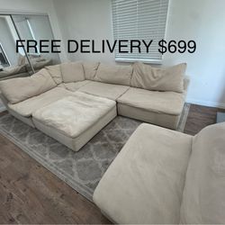 FREE DELIVERY - 6pc Peyton Cloud Couch Sectional Sofa