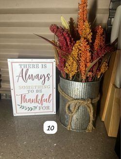 Fall Decor Set Sign and Floral Arrangement