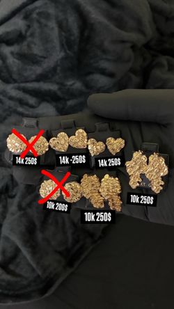 10k and 14k gold nugget earrings
