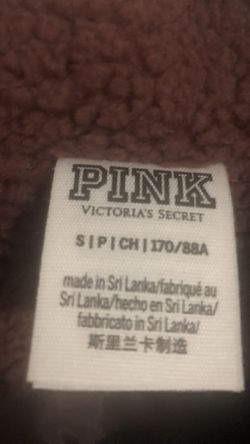 Women ‘s New VS Pink Sherpa Jacket Size S Thumbnail