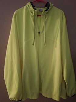 Starter Hooded Windbreaker Jacket — Men's 2XL, Neon Yellow, Like New, Never Worn