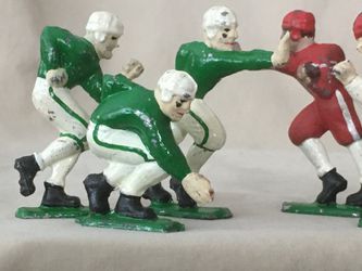 6 Antique Cast Iron Football Players Thumbnail