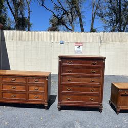 Mid Century Dresser And Chest/ Nightstand 