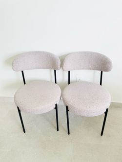 Gray boucle dining chairs: 2 items total