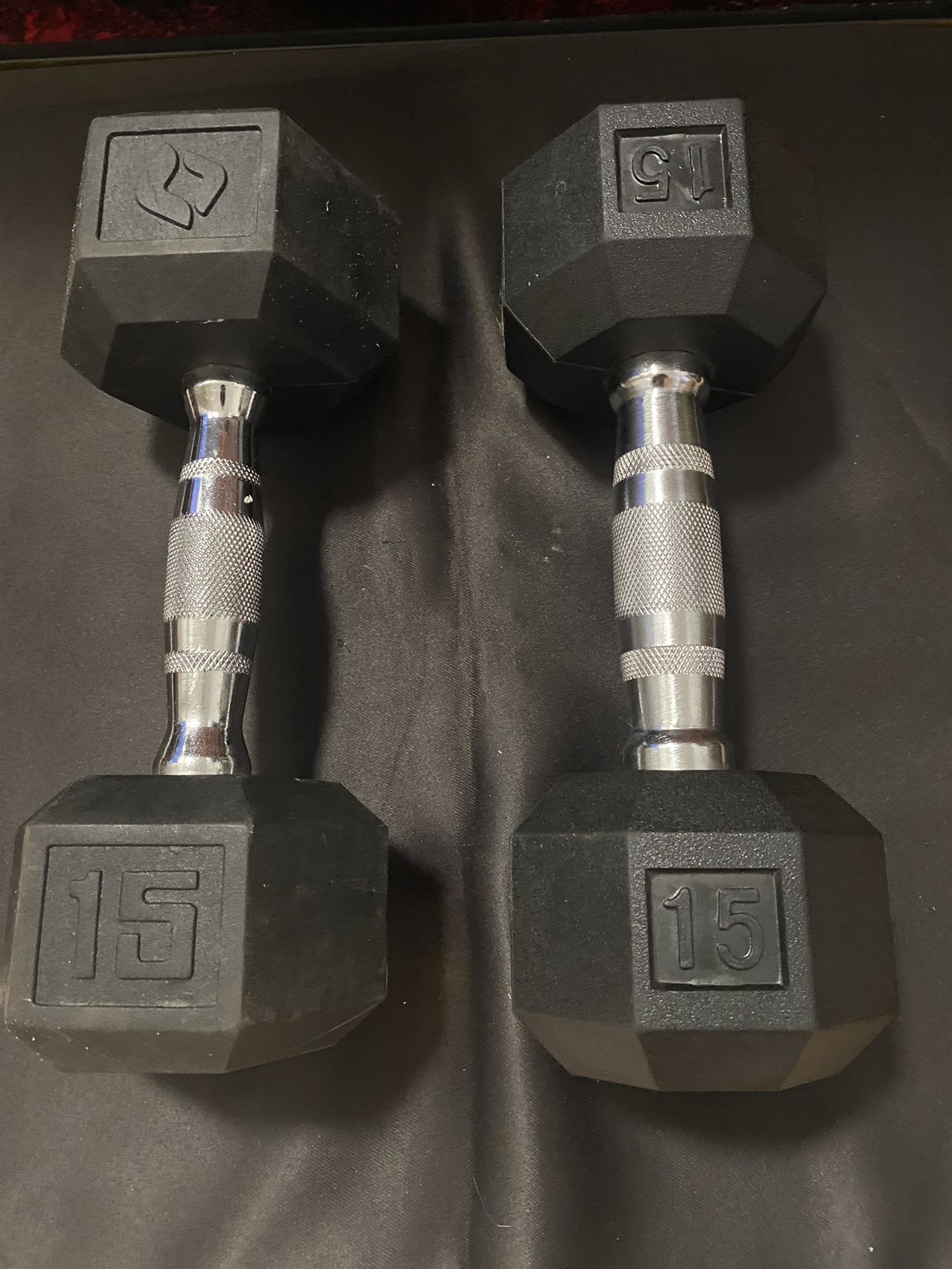 Two 15 Pound Dumbbells 