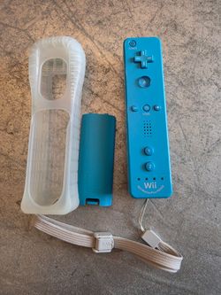 Original Nintendo Wii Controller  Wiimotes Motion Plus Blue Motionplus RVL 036