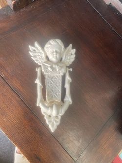 Angel door knocker cast iron