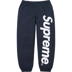 Supreme Satin Appliqué Sweatpants Navy XL