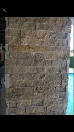 NEW IN BOX 2 Boxes Natural Travertine Ledger Stone Veneer Wall Tiles