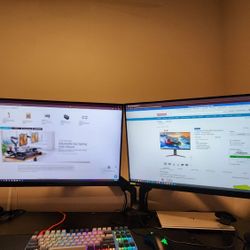 Dual LG Ultragear 32 Inch Monitors With Desk Mount
