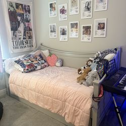 Twin sized trundle bed with two mattresses