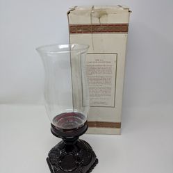 AVON 1876 CAPE COD Ruby Red HURRICANE CANDLE In Original Box
