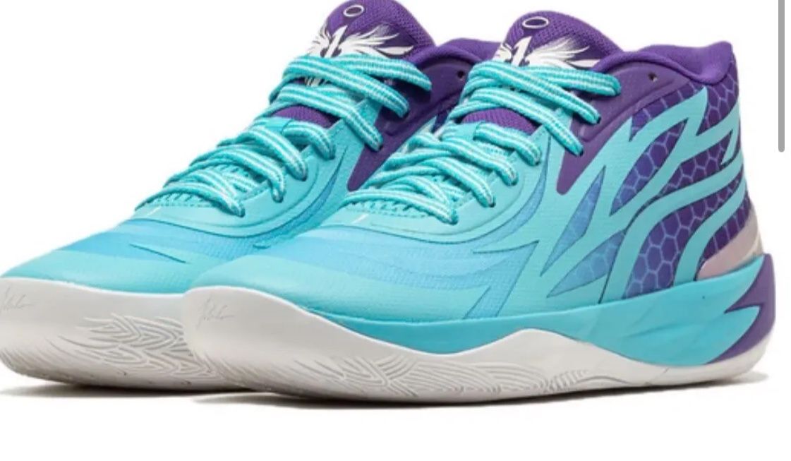 Puma Mens Sz 11 Blue Purple Mid Queen City Melo Ball