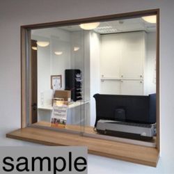 Office Secretary Reception Pass Through Privacy Sliding Glass Window