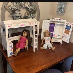 American Girl Dolls With Closet And Bed