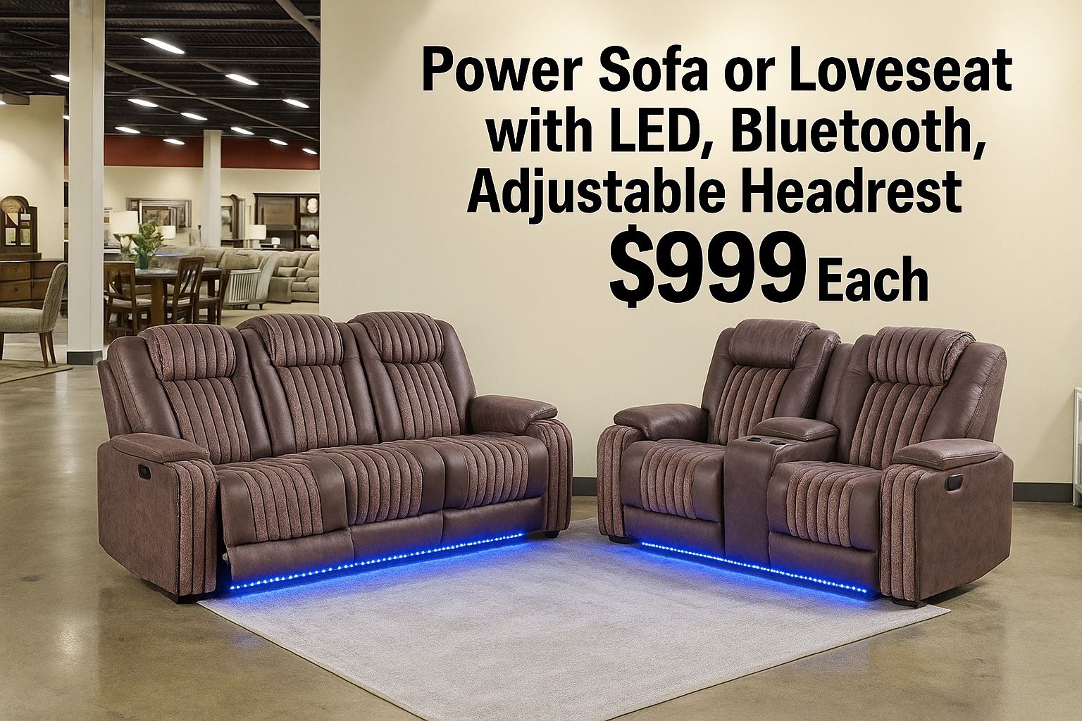 Power Reclining Sofa Or Love Seat $999 Each 