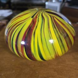 Colorful Swirl Glass Paperweight 