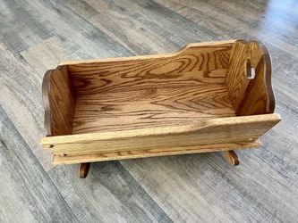 Discount! Amish Made Oak Baby Doll Wooden Cradle Bed