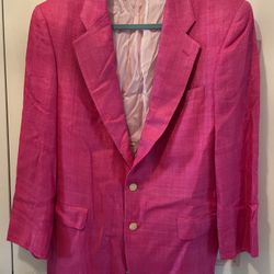 Vintage Hot Pink Countess Mara Blazer Jacket XL - Unisex- 46 Raw Silk