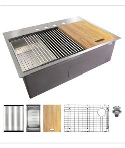 Transolid KWSST302210-4 30" Drop in Single Basin Stainless Steel Kitchen Sink