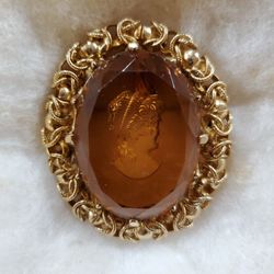 Glass Cameo Pendant & Broach