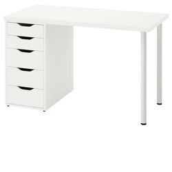 IKEA White Desk With Drawer Unit