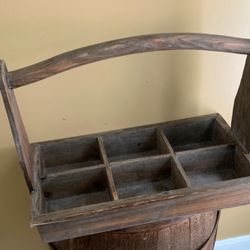 Primitive Wooden Divided Carryall