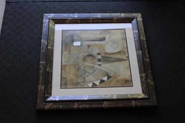 Framed Contemporary Abstract Wall Art – 25” x 25”