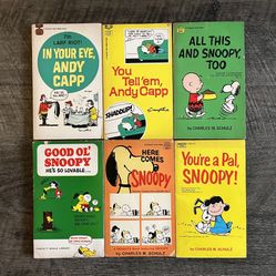 Charlie Brown + Andy Capp  Vintage Books (Lot of 6)